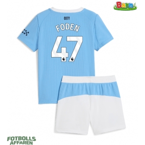 Manchester City Phil Foden #47 Hemmaställ Barn 2025-26 Kortärmad (+ Korta byxor)